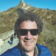 Matthew Jellick on the great wall of China