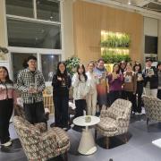 students and faculty participate in a book club in Beijing, China