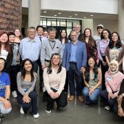  Student presenters, volunteers, and faculty with Prof. Todd Martinez at the student poster session