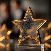 A gold star representing staff recognition awards