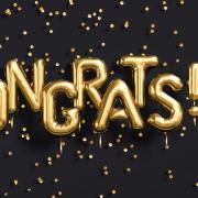 Balloons that spell Congratulations