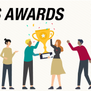 illustration of four people holding an award