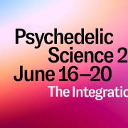 text graphic saying "Psychedelic Science 2025 June 16-20 The Integration"