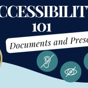 Logo for the CU Denver Faculty Assembly Accessibility Operations Team with "Accessibility 101: Documents and Presentations" in text 