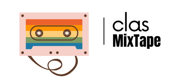 Mixtape Logo with cassette tape unspooling next to the words "CLAS MixTape"