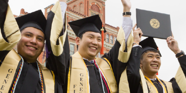 Students celebrating their graduation 