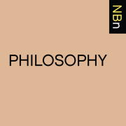 Light brown/tan square with the capitalized word PHILOSOPHY written in black, in the top right hand corner of the square is a smaller rectangular black box with the letters NB in yellow and n in white