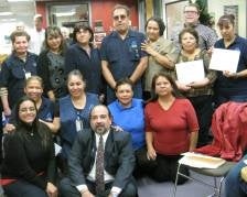 Auraria Housekeepers and staff of the Department of Modern Languages celebrating graduation