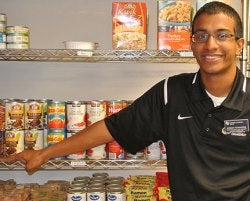 Food pantry coordinator Jordan Fernandes