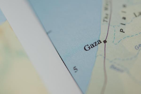 Map with Gaza labeled