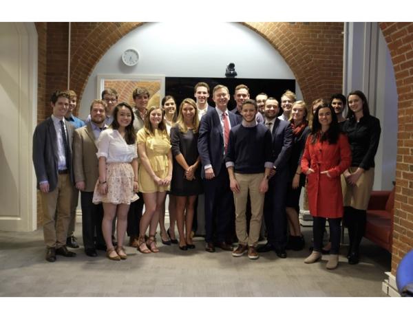 John Hickenlooper with a lot of students