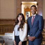 CU Denver students Pricila Talamantes and Daniel Mathis interned at the capitol in the spring 2025 legislative session.