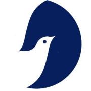 PeaceXchange logo showing abstract white bird with blue circular background