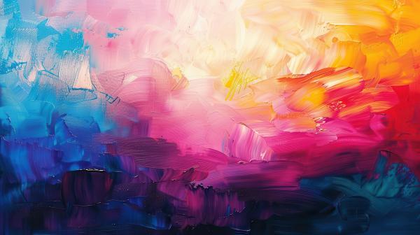 Abstract oil painting of colorful clouds