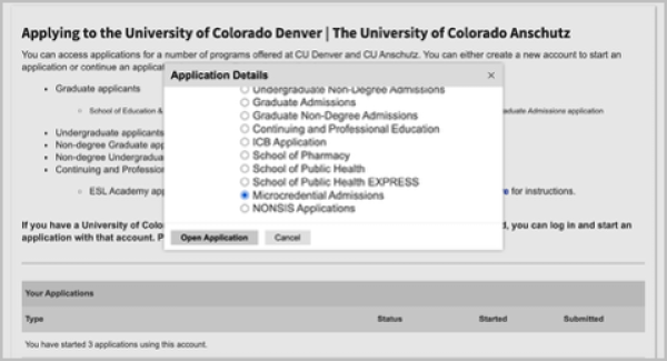 Screenshot of Instructions
