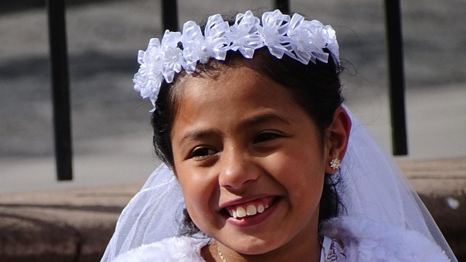 Girl in Communion Dress