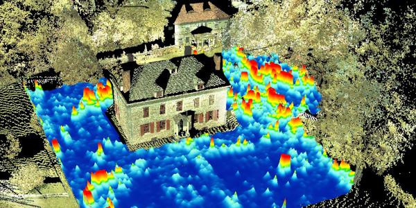 3D laser scan overlaid on ground-penetrating radar data at Old Fort Johnson