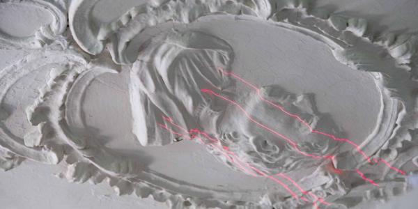 Laser scan of decorative ceiling element at Philipse Manor Hall
