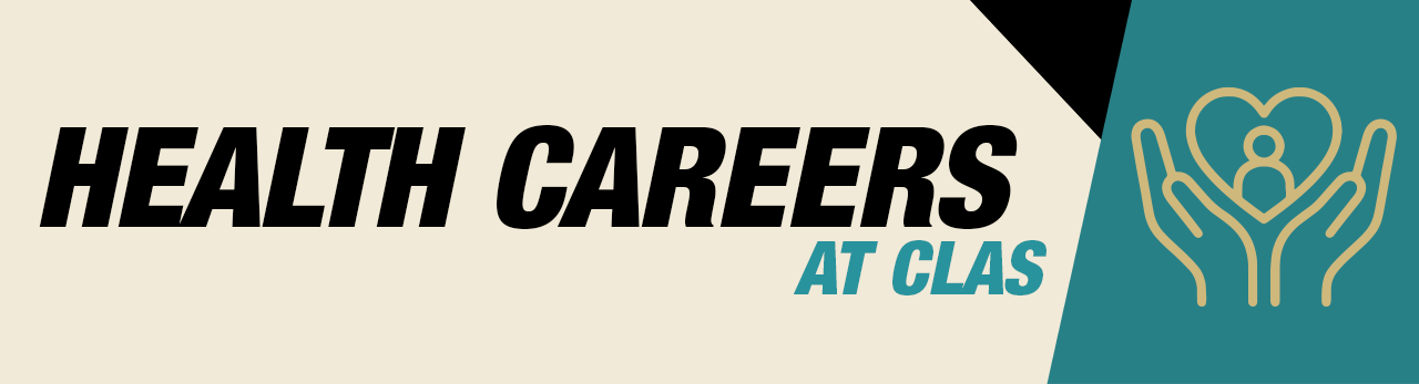 CLAS program logo showing text Health Careers at CLAS