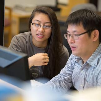 Students at a computer