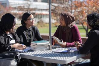 Students at a table