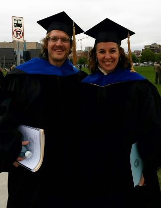 Dr. Keith Guzik and Dr. Jenniffer Reich at the Spring 2016 Graduation.