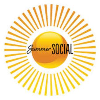 sun with the words "summer social"