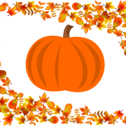 pumpkin with leaves