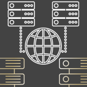 Icons of server connected to internet